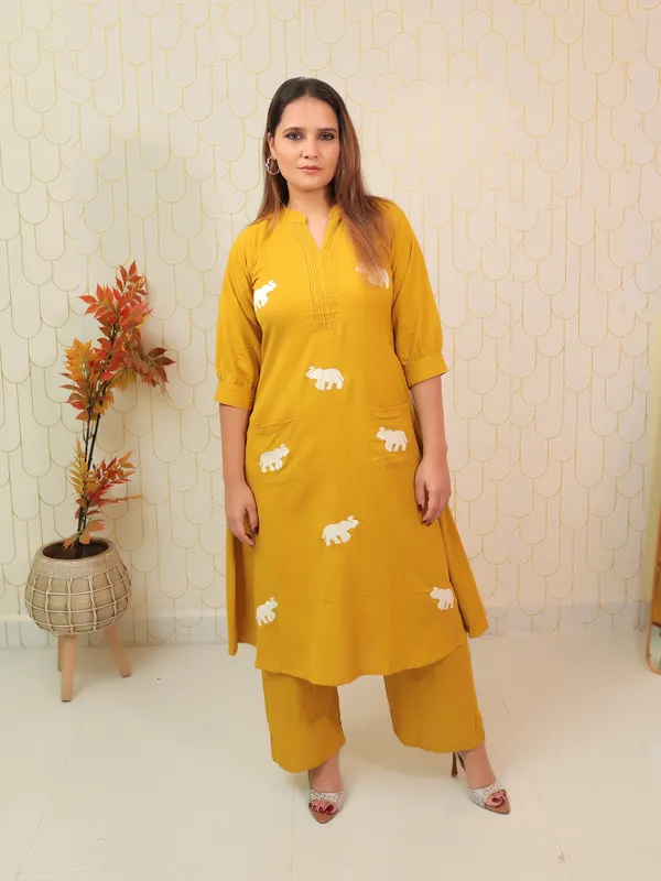 Elevara_Mustard_Co_Ord_Set_Mustard_Yellow_Slub_Cotton